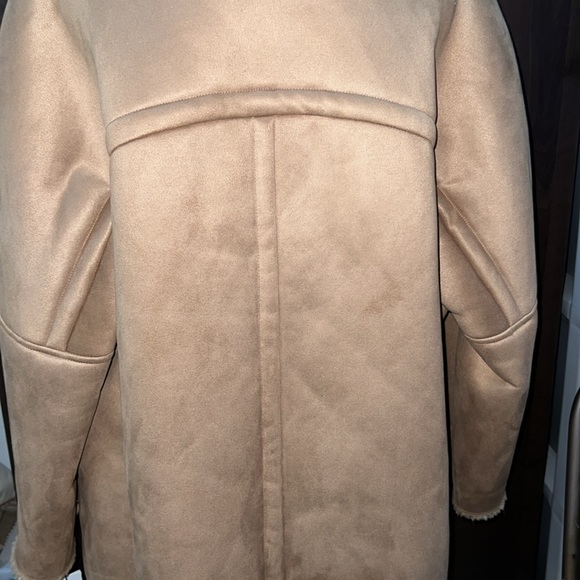 Calvin Klein Faux Shearling Coat, Camel, Size: L, *NWT* - Picture 10 of 12